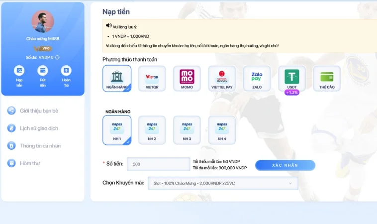 Hướng Dẫn Chi Tiết Cách Nạp Tiền TF88 Hướng Dẫn Chi Tiết Cách Nạp Tiền TF88